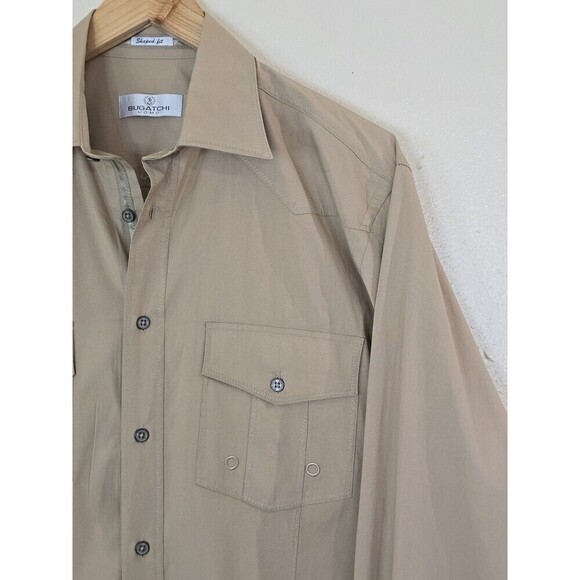 Bugatchi Umo Shaped Fit Shirt Mens Size Large Long Sleeve Button Up Pockets - Picture 2 of 13